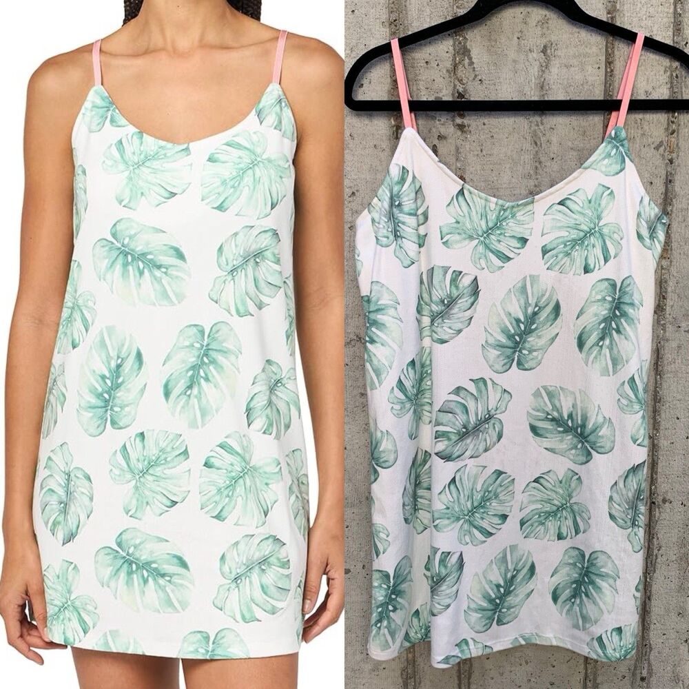 PJ Salvage Pointelle Chemise Women's Size Medium Loungewear Hawaiian Lotus